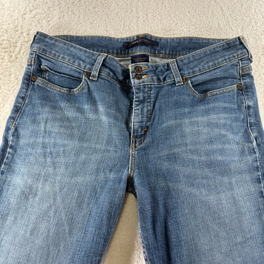 Levi's Original Slender Straight 526 Blue Denim Stretch Jeans 14 M (36x32) - Picture 4 of 11